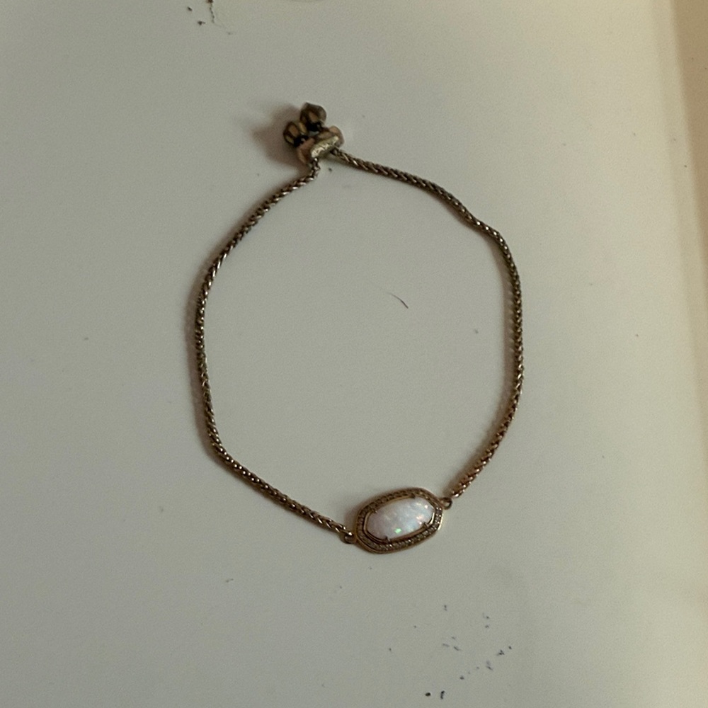 Kendra Scott Gold Bracelet with White Stone